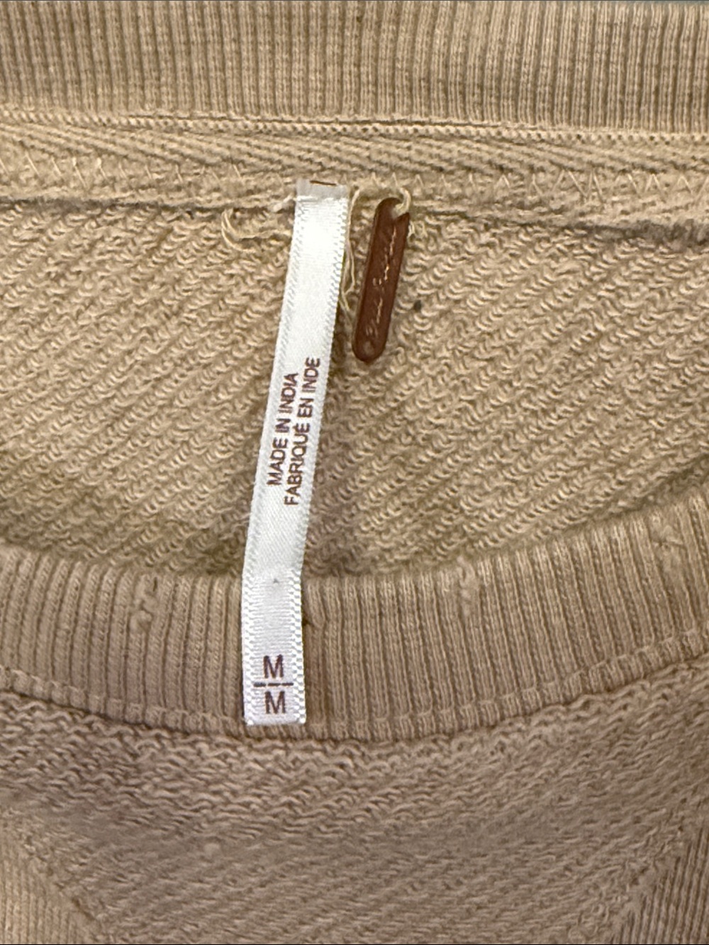 NWOT Free People Beige Embroidered Crochet Pocket Sweatshirt - Picture 4 of 11